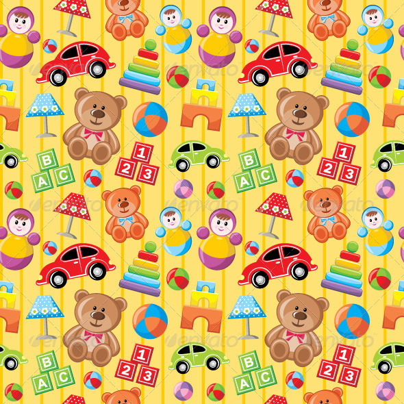 Seamless toys pattern 590