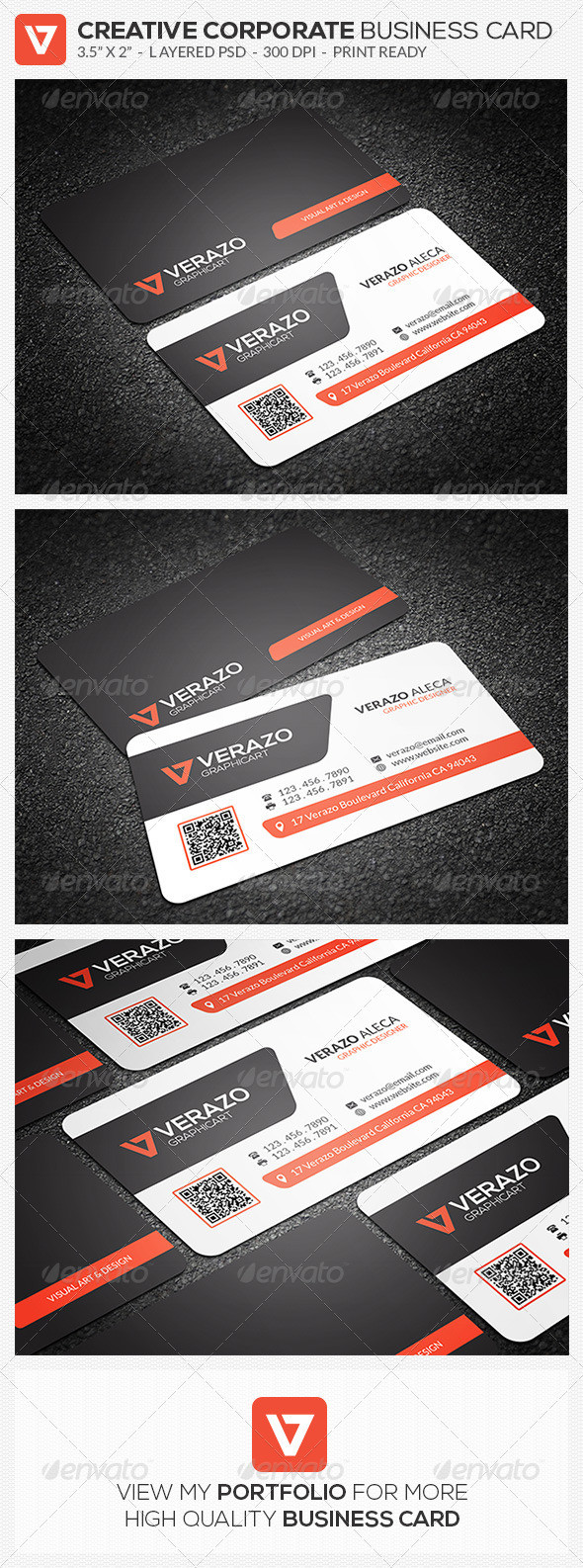 56 orange corporate business card template roundcorner diecut preview