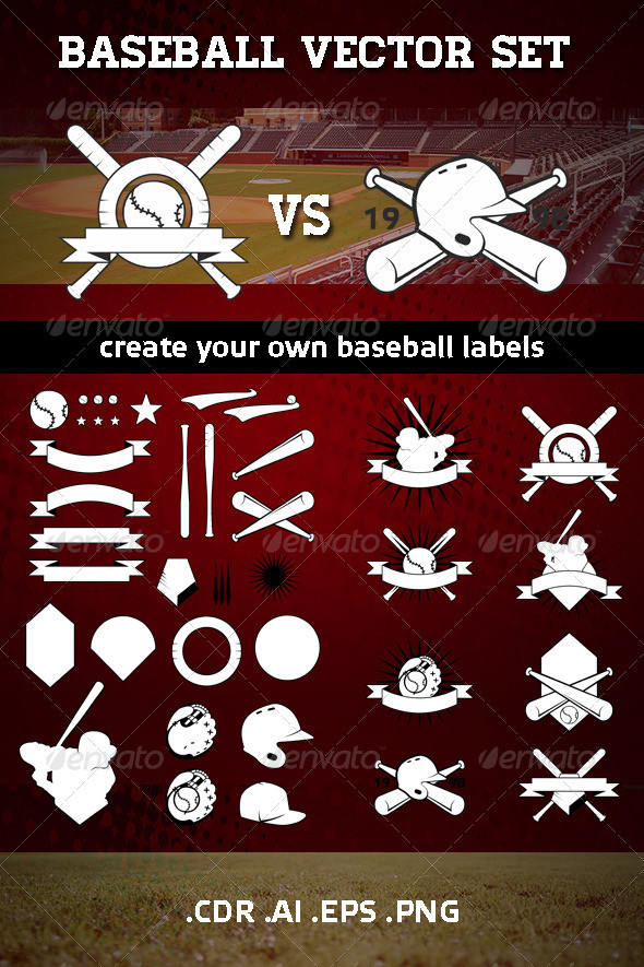 Baseball label set preview