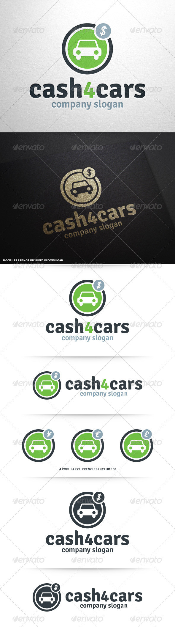 Cash 4 cars logo template