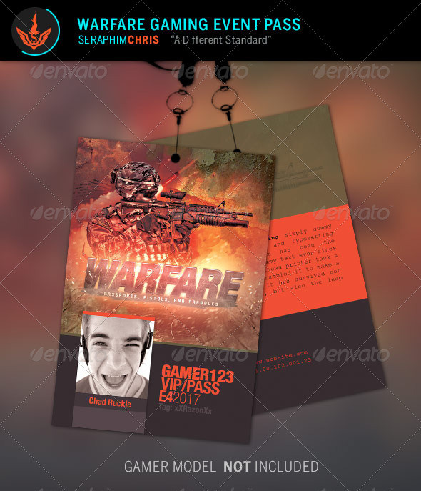 Warfare gaming event pass template preview