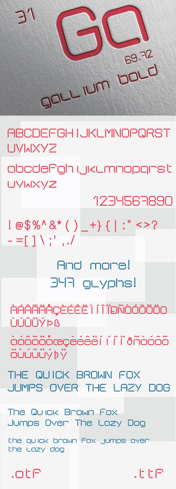 Gallium bold font preview image