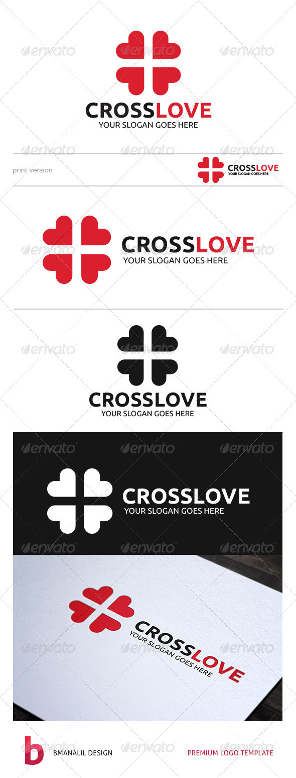 Cross love logo