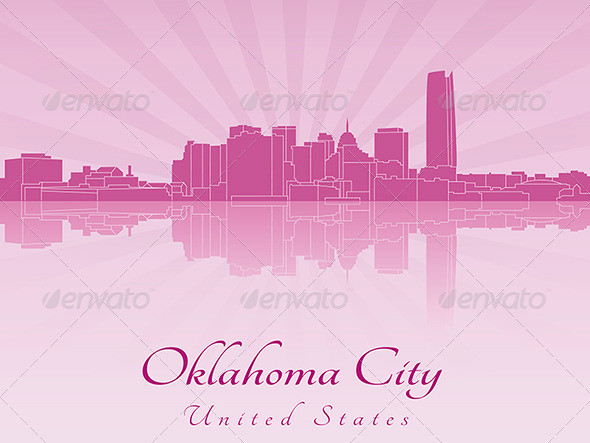 Oklahoma 20city 20skyline 20in 20purple 20radiant 20orchid