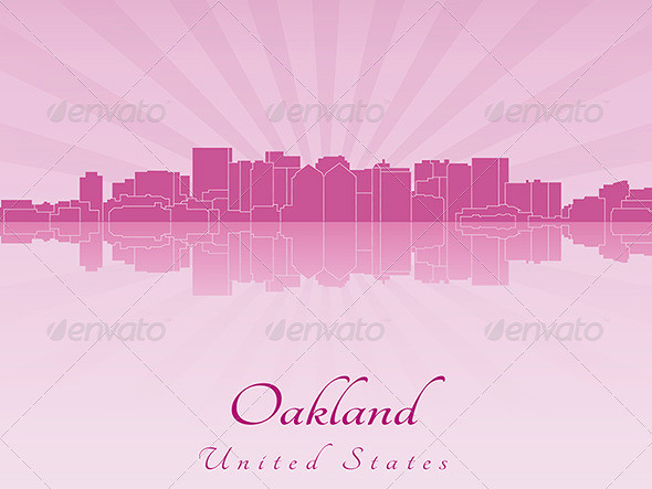 Oakland 20skyline 20in 20purple 20radiant 20orchid