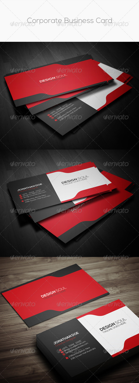 Corporate business card preview