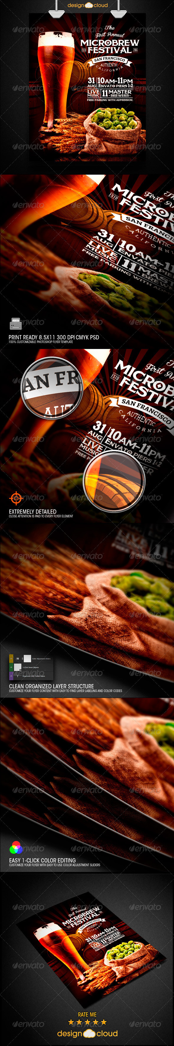 Preview microbrew festival poster flyer template