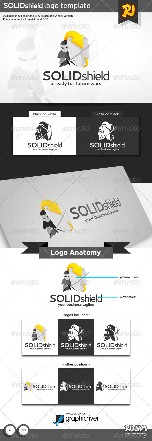 Solidshield logo template preview