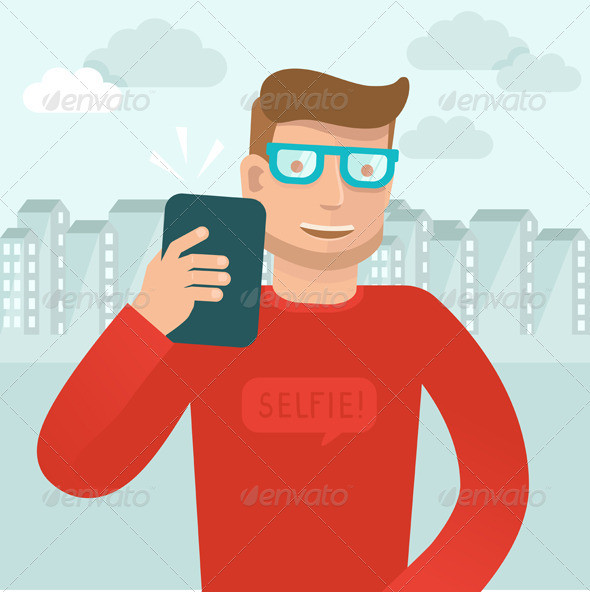 Vector character selfie590