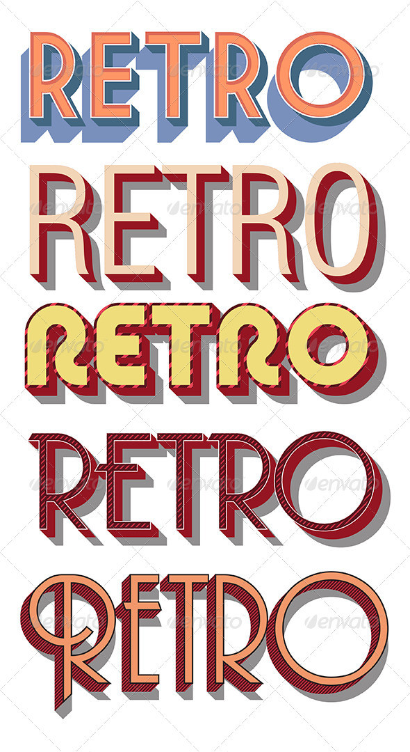 Retro text graphic styles
