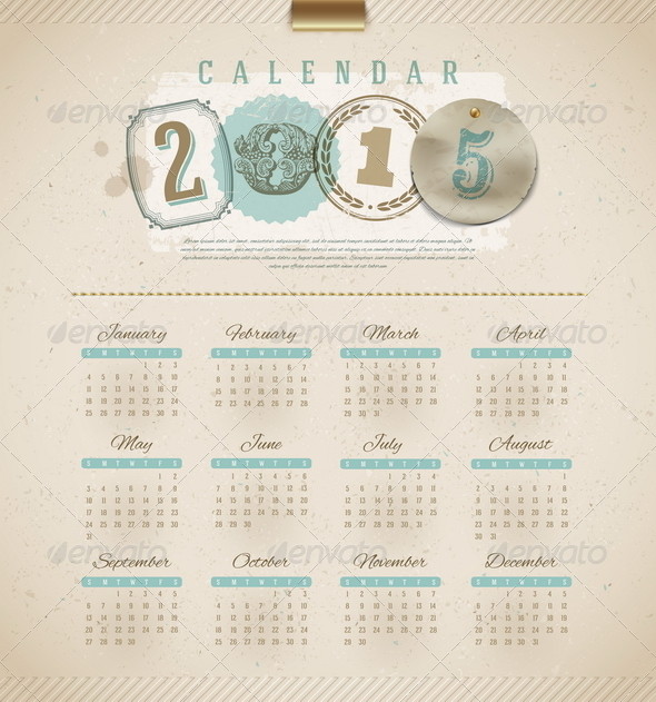 Vintage 20calendar 202015 20590