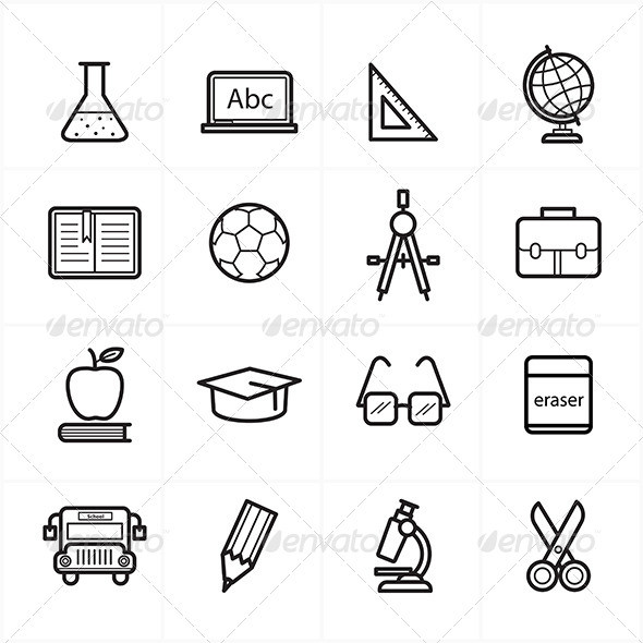 Flat 20line 20icons 20for 20education 20icons 20and 20school 20icons 20vector 20illustration590