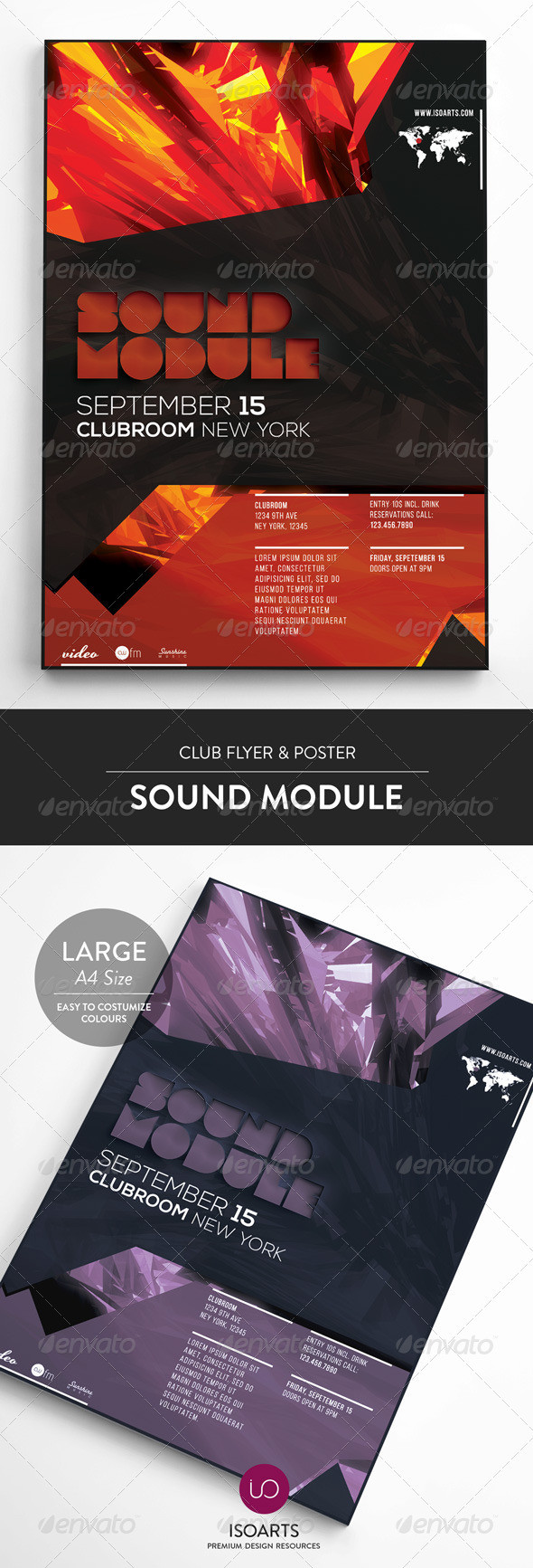 Sound module club flyer poster preview