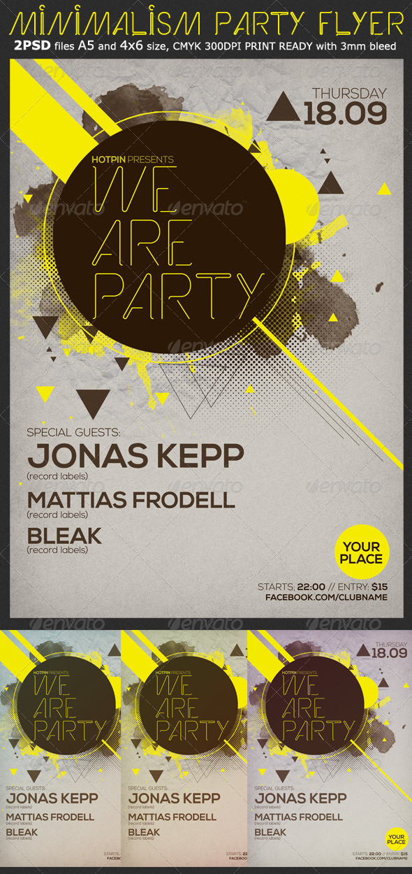 Minimalism party flyer template preview