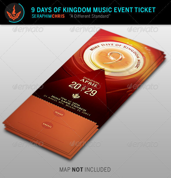 9 days of kingdom music event ticket template preview