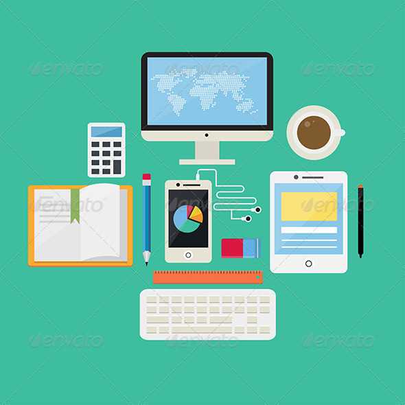 Flat 20design 20concept 20internet 20and 20e learning 20icons 20vectors590