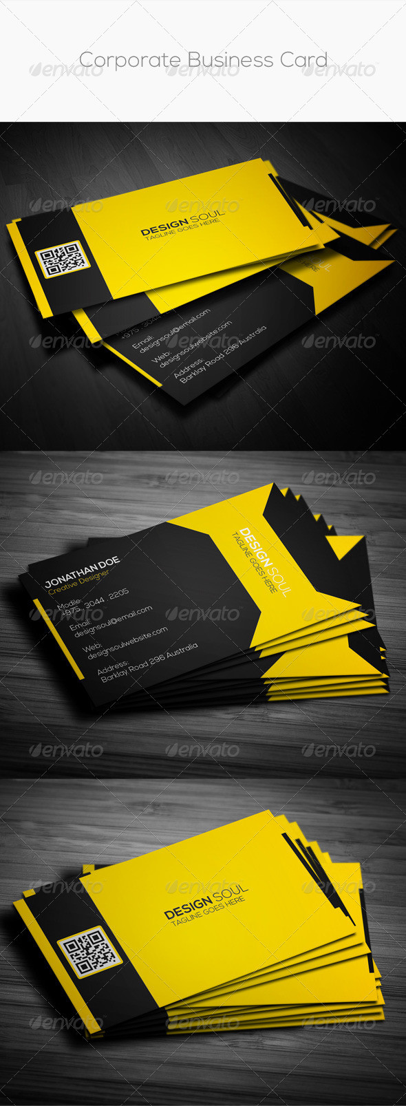 Corporate business card preview