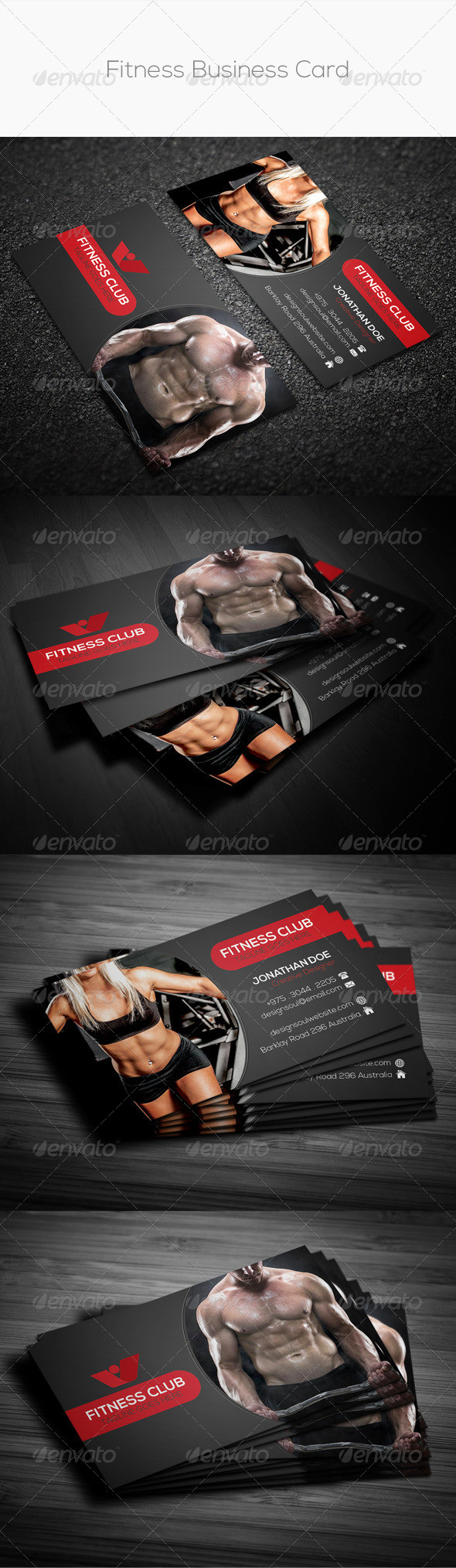 Fitness business card preview