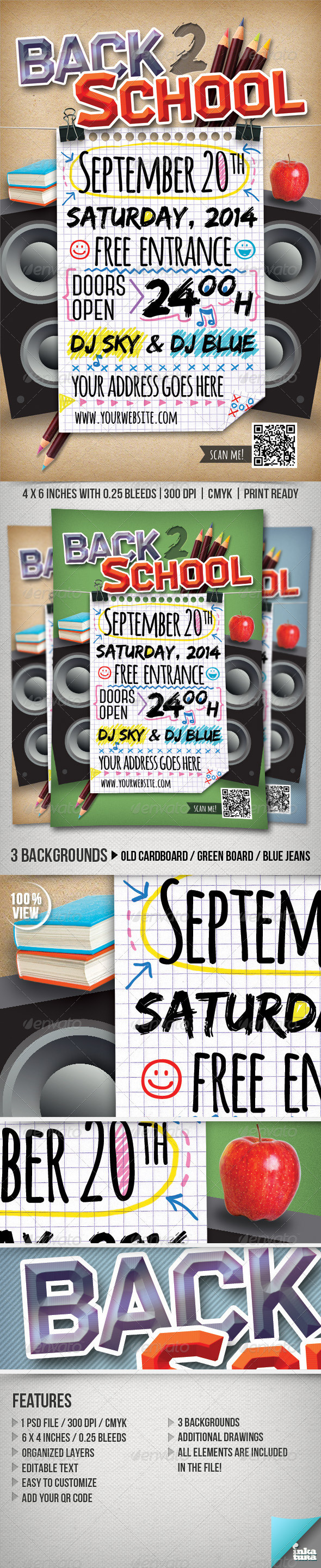 Back2school party flyer preview2