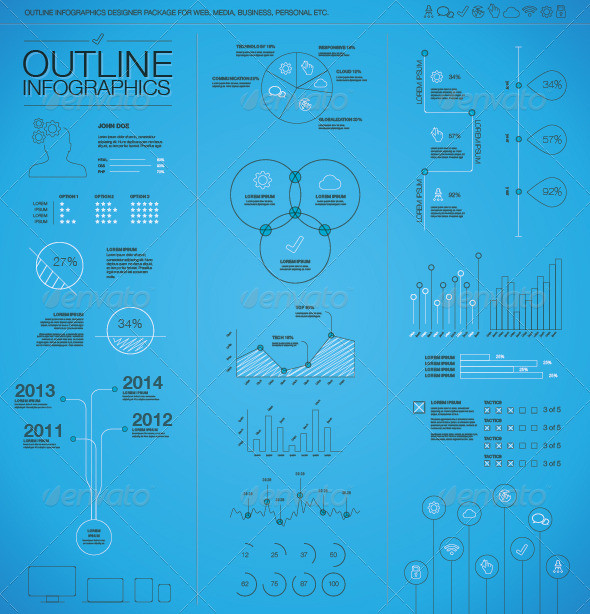 Outline 20infographics 20with 20blue 20background 20gr