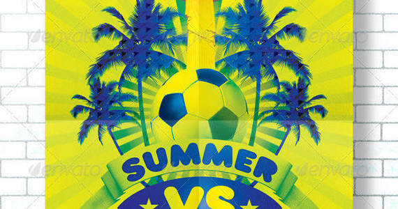 Box brazil soccer summer cup flyer poster template preview