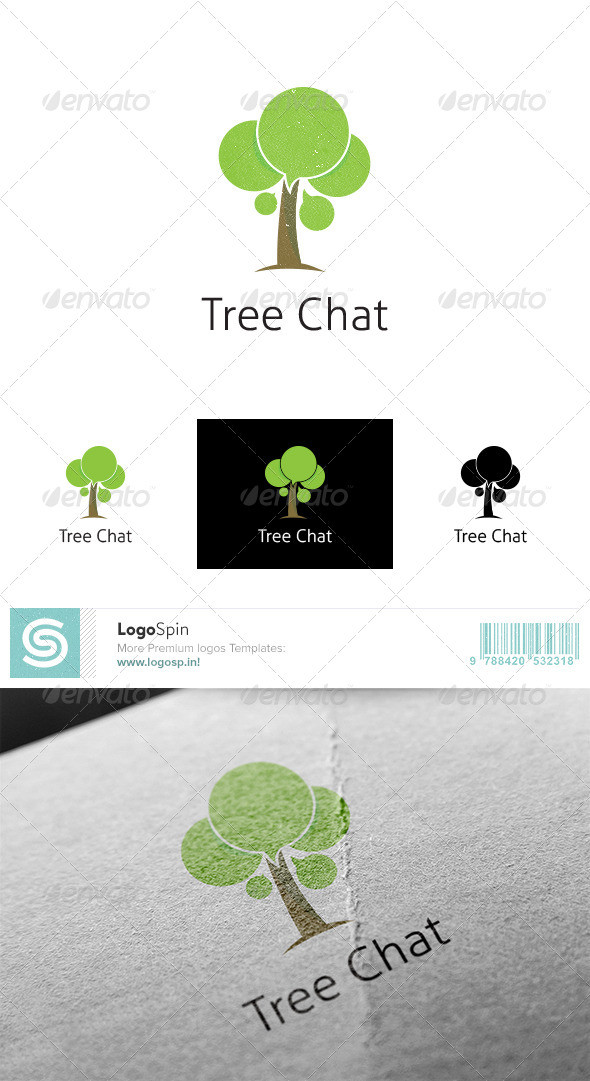 Tree chat logo template