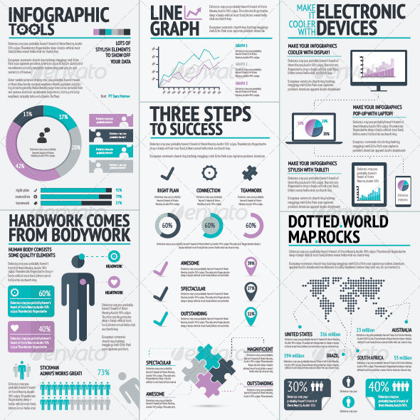 Infographic 20big 20set 20purple 20cyan 20gr