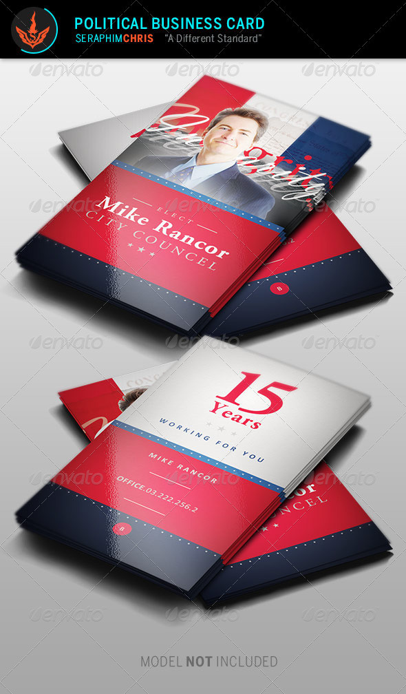 Political business card template 2 preview