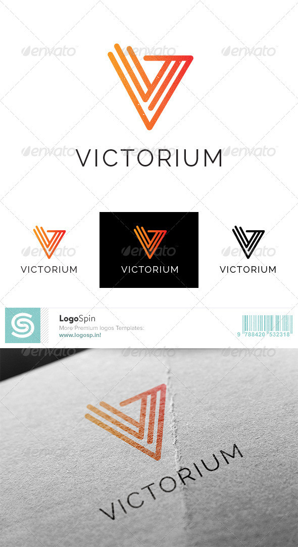 Victorium v letter logo