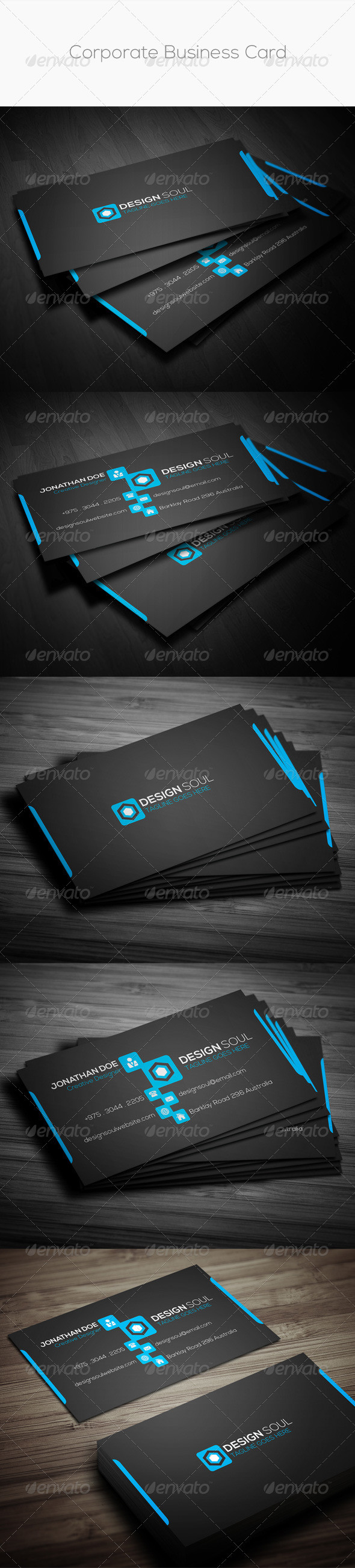 Corporate business card preview