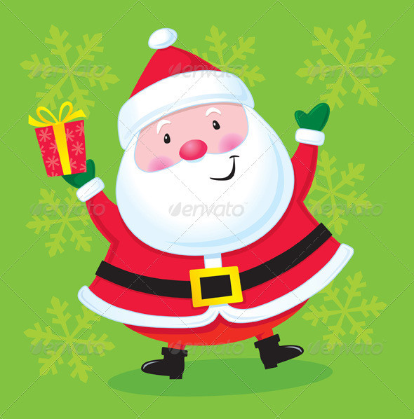 Happy santa with presentprev