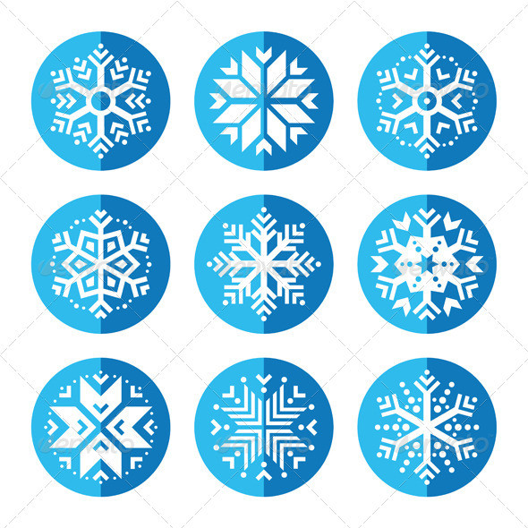 Snowflakes xmas icons set 2 colour prev