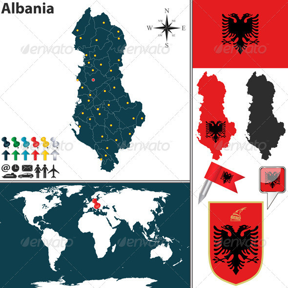 01 albania 20map 20world