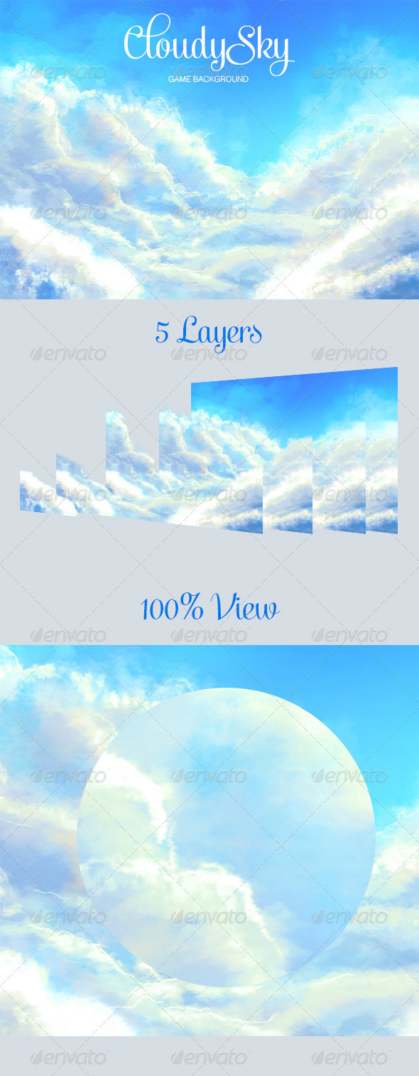 Cloudy sky game background preview