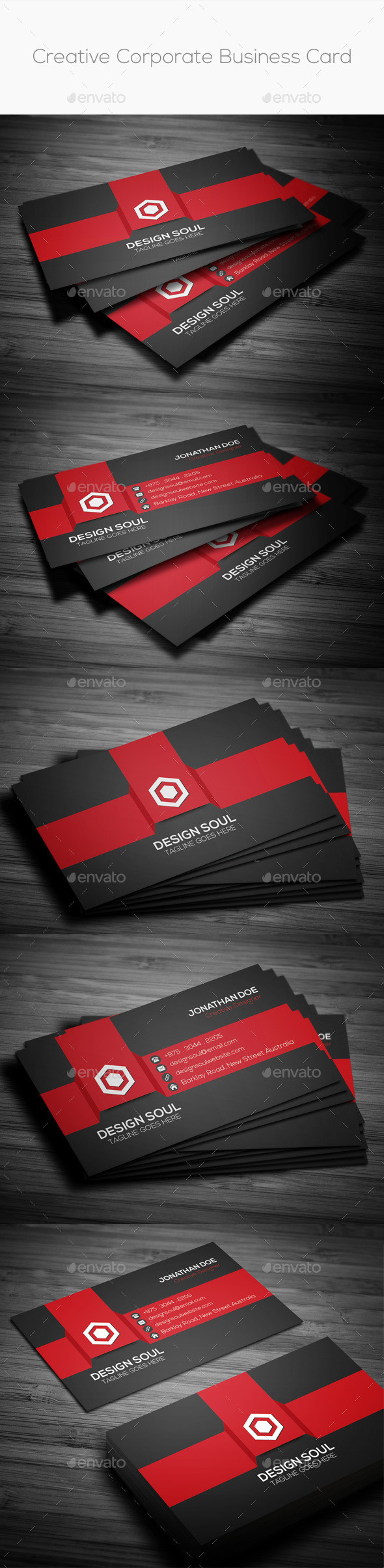 Creative corporate business card preview