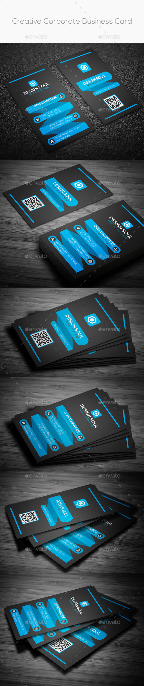 Creative corporate business card preview