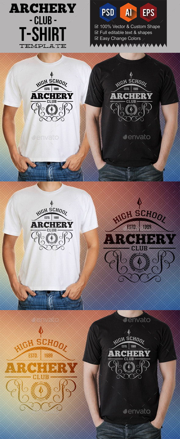 Archery club t shirt tamplet 590
