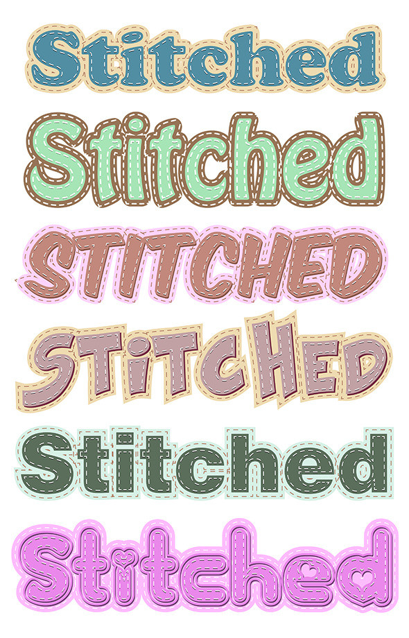 Stitched text style 5