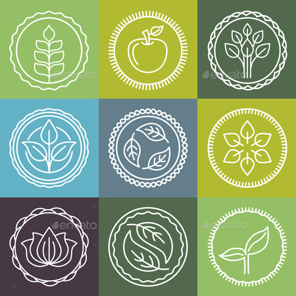 Organic logo outline set590