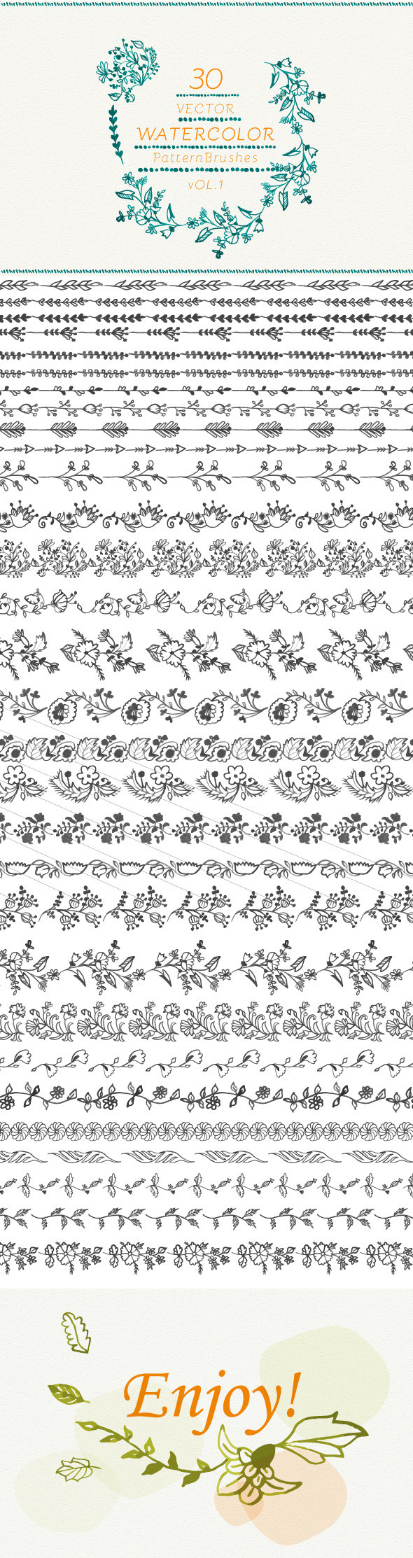 Watercolorpatternbrushes preview