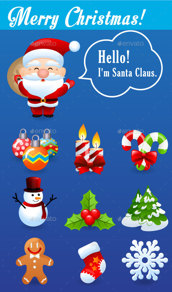 Merry christmas icons preview