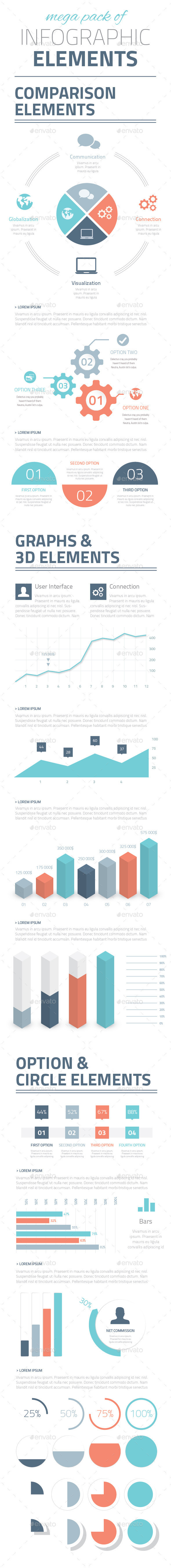 Big 20set 20infographic 20business 20elements 20red 20cyan 20gr