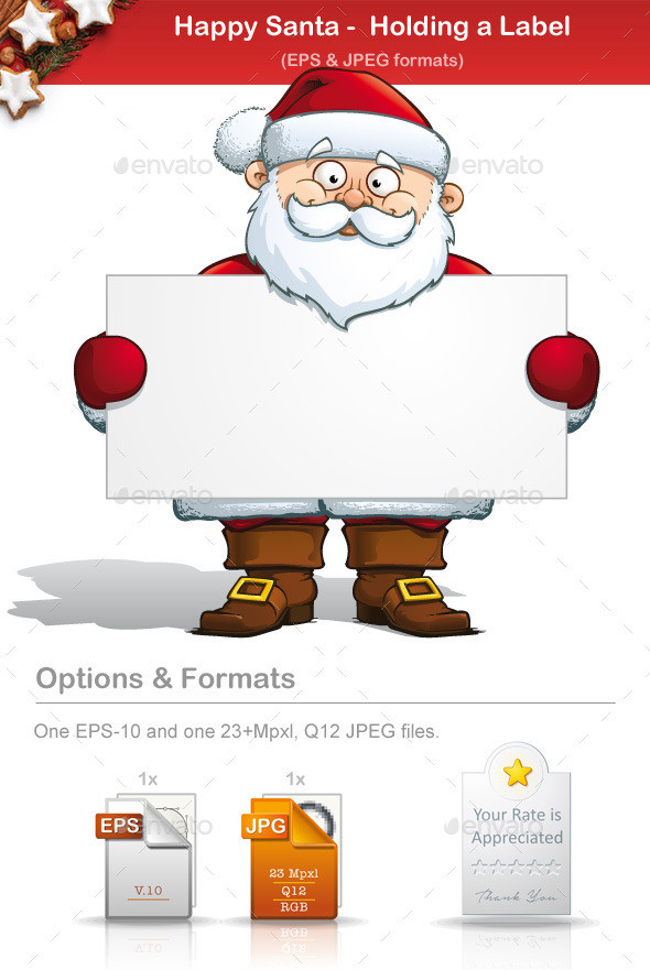 Happy 20santa 20  20 20holding 20a 20label 20  20preview