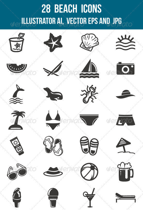 Image preview beach icons