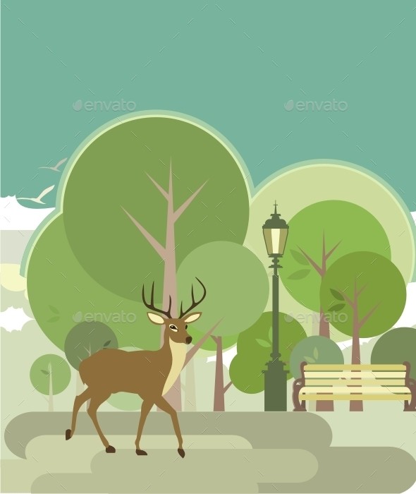 Park 20with 20deer 20590 700