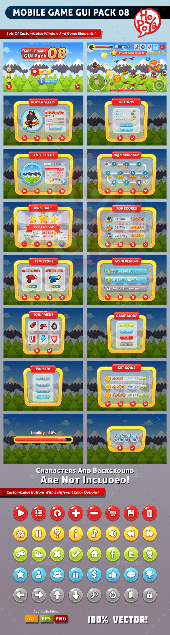 Mobile game gui pack 08 pre