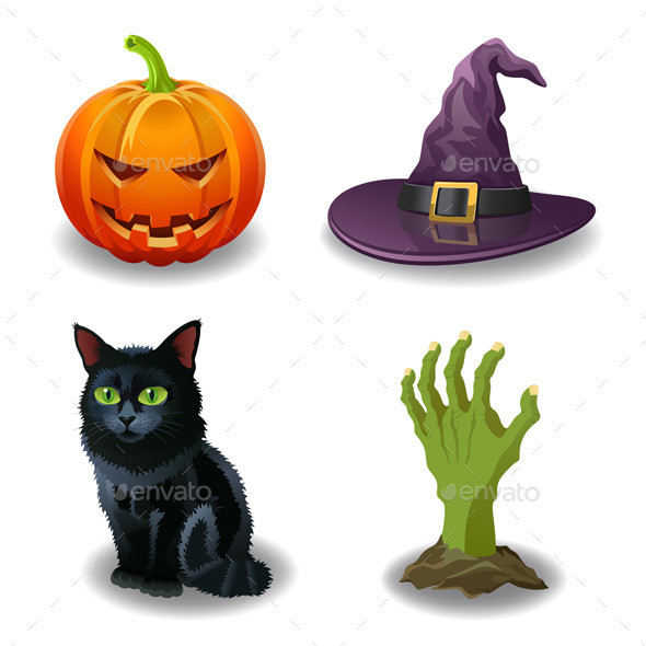 Halloween icons set 590