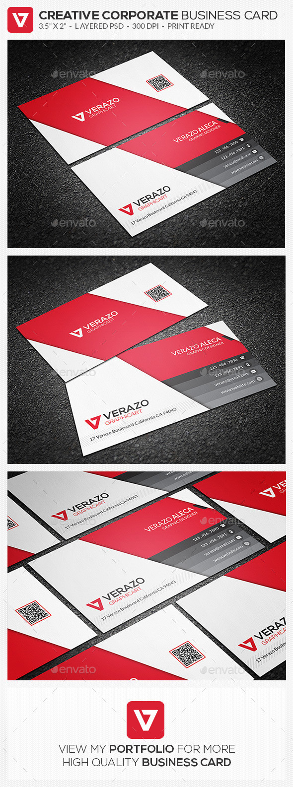 62 red creative corporate business card template preview