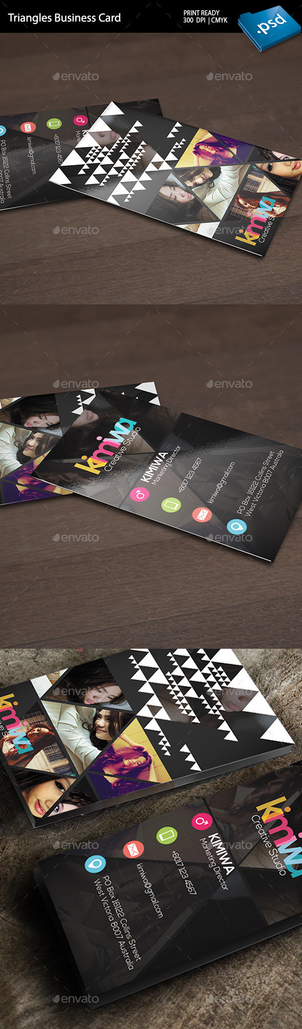 Triangles business card preview