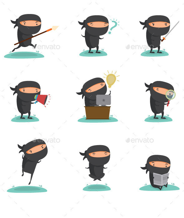 Ninja mascot set 1